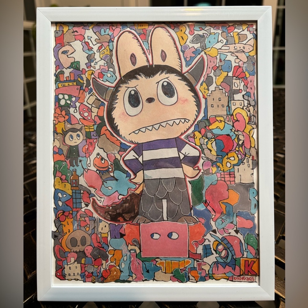 Labubu Art in Picture Frame